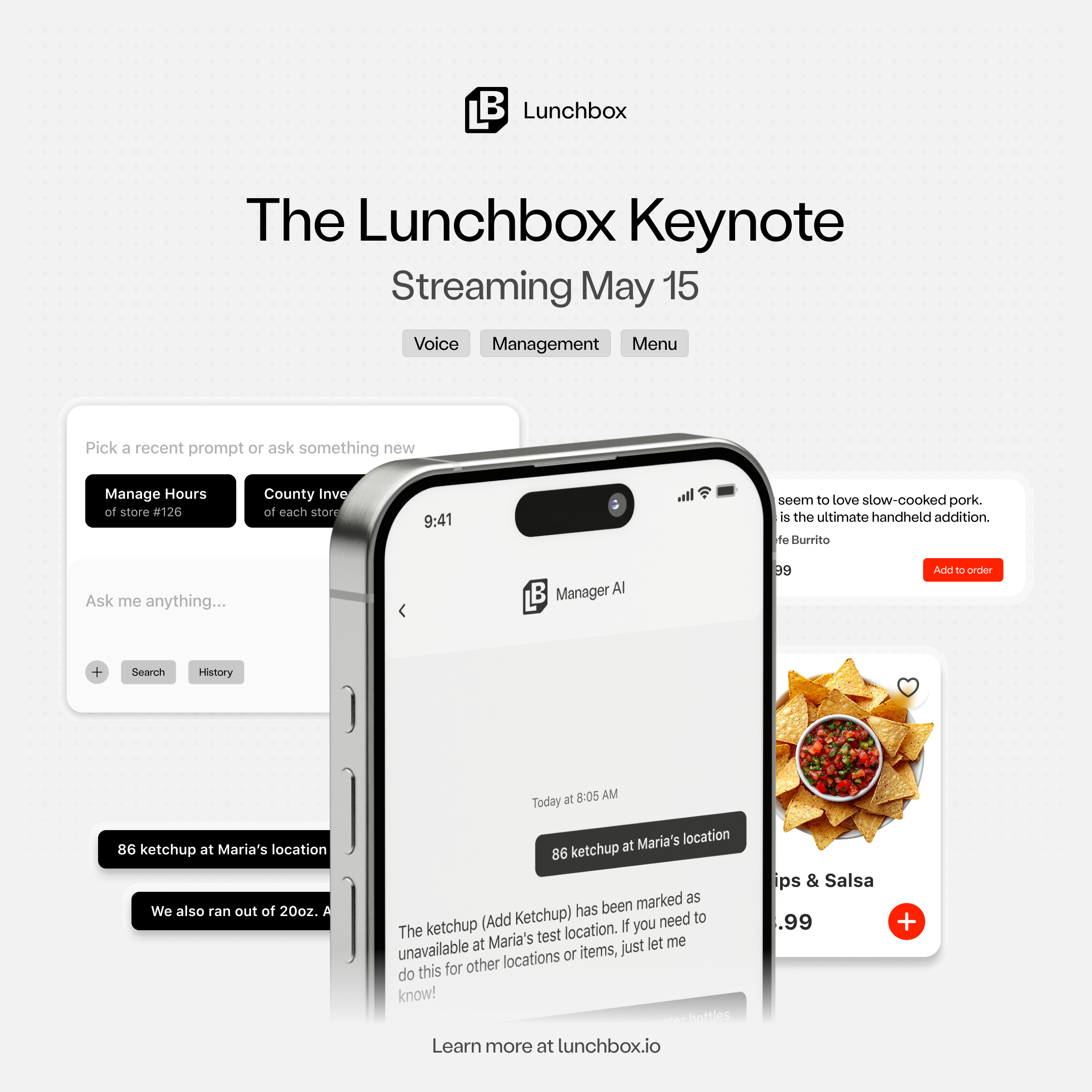 The Lunchbox Keynote promotional assets for LinkedIn and Instagram.