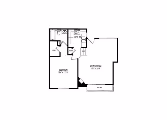 One Bedroom B Layout