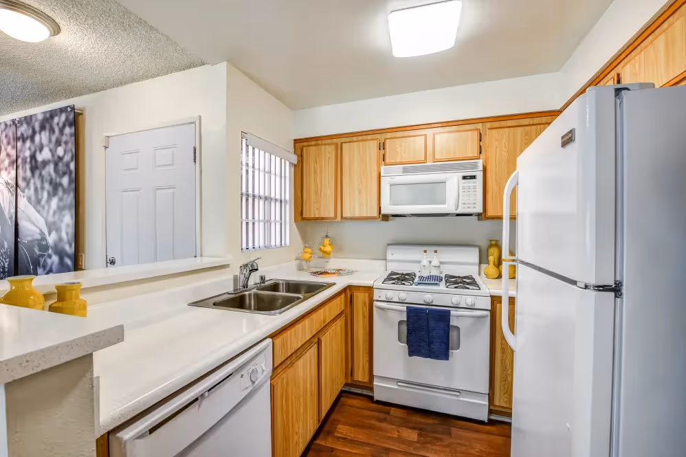 Kitchen with white appliances