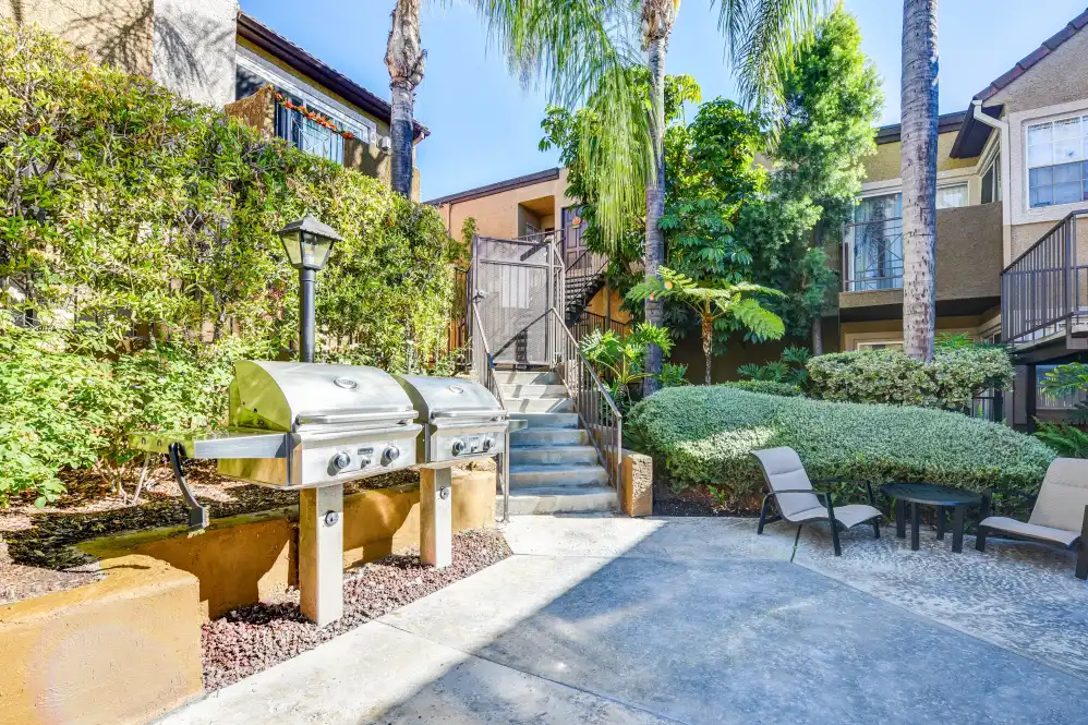 exterior area with stainless steel grills