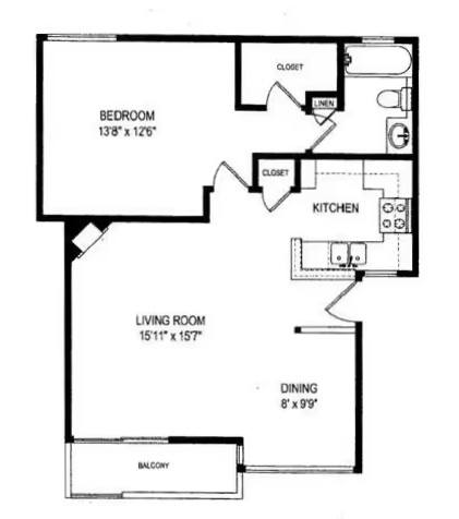 1 Bed, 1 Bath A