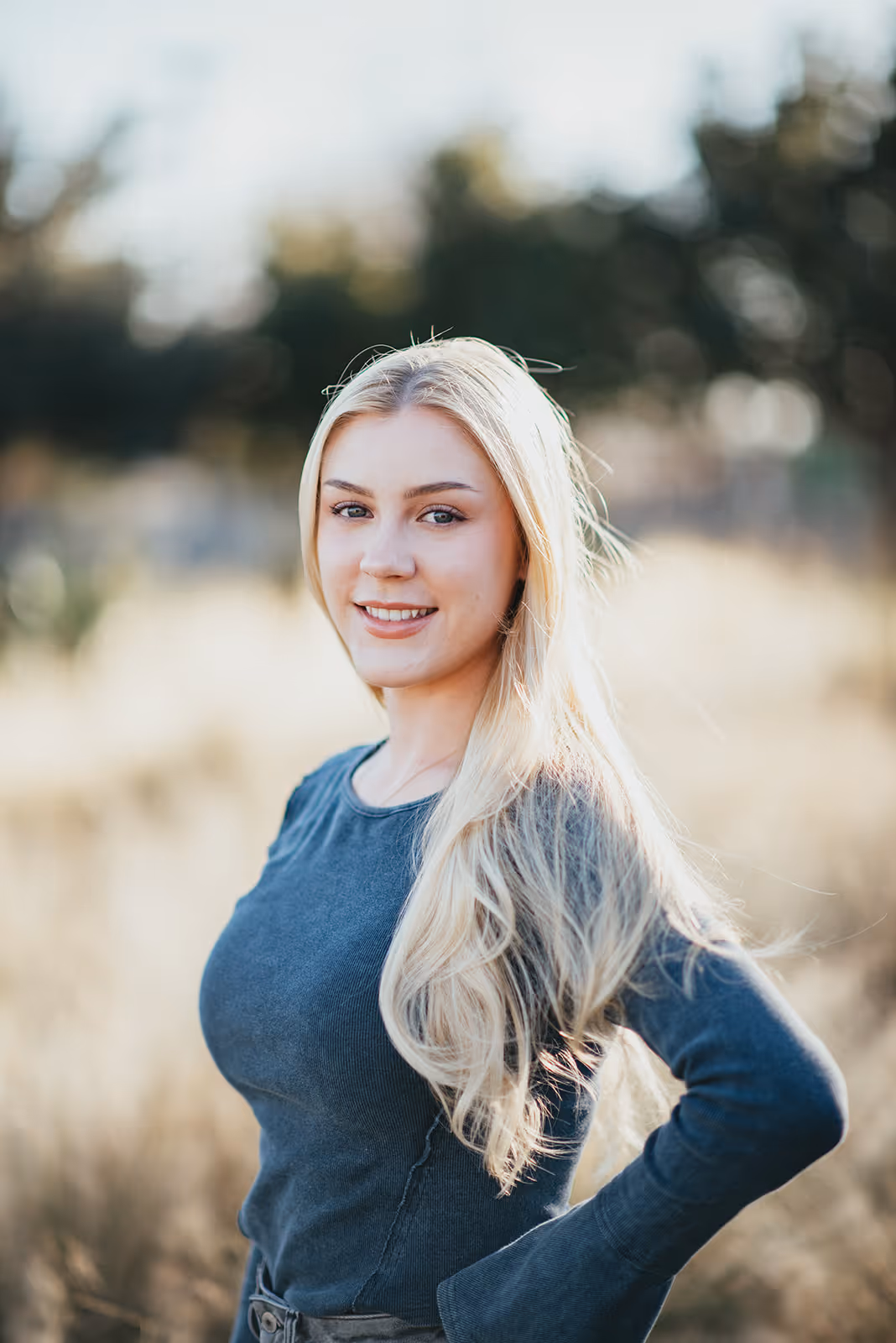 a woman with long blonde hair