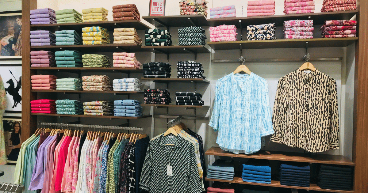 A well maintained clothing store