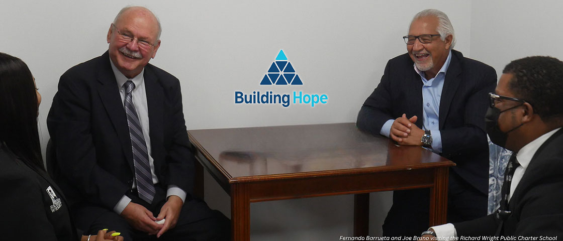 Fernando (Fern) Barrueta, long-serving Vice Chair Ex Officio of Building Hope’s Board of Directors, honored for his dedication to charter schools.