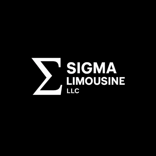 Logo of Sigma Limousine LLC with a white Sigma symbol on a black background.