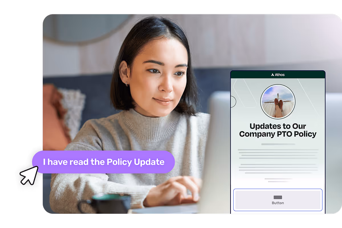 An employee acknowledging an email they received from the company.