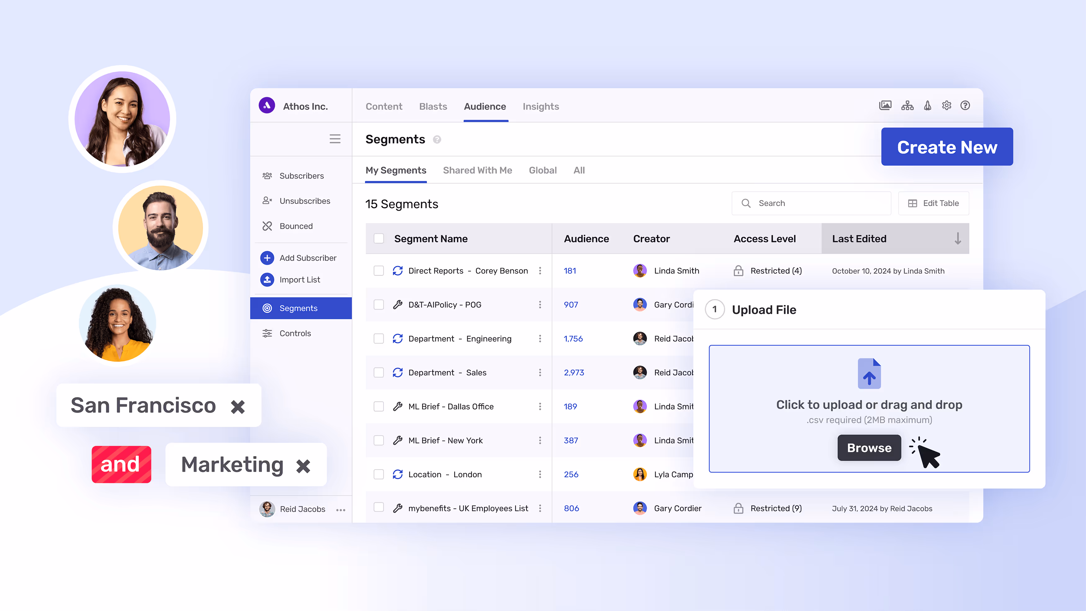 An internal communicator easily segmenting and targeting their employees.