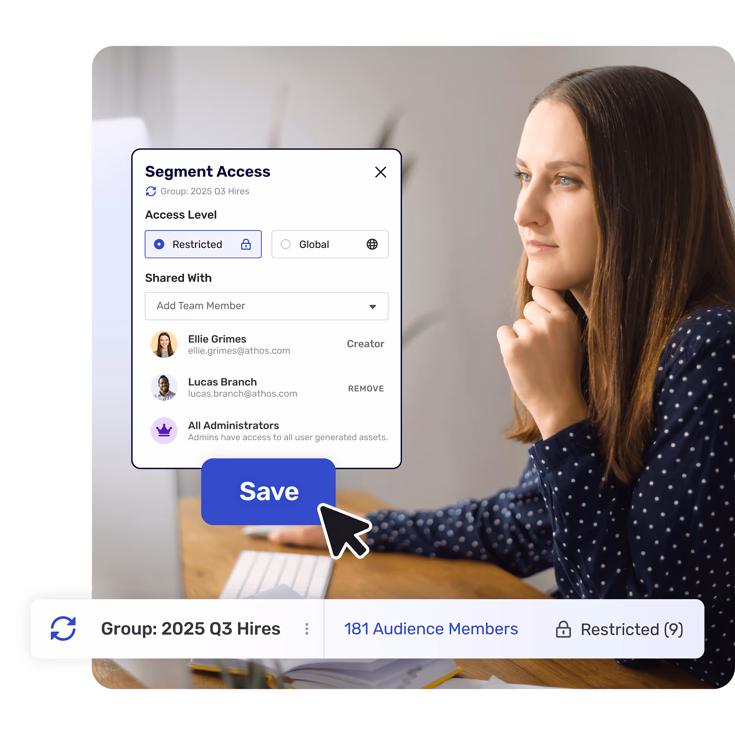 An internal communicator building a dynamic segment of employees.