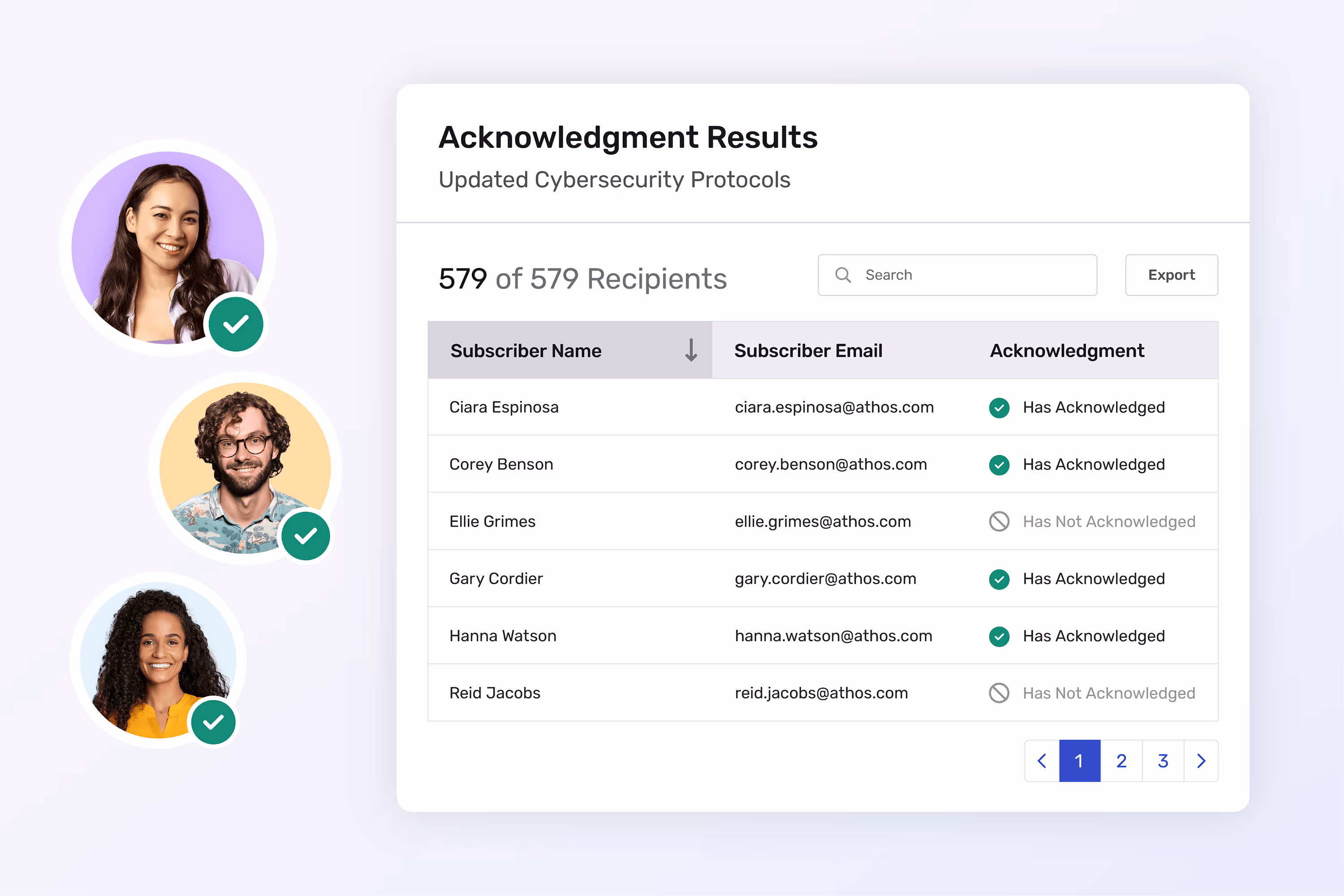 Easily see who acknowledged emails through real-time analytics.