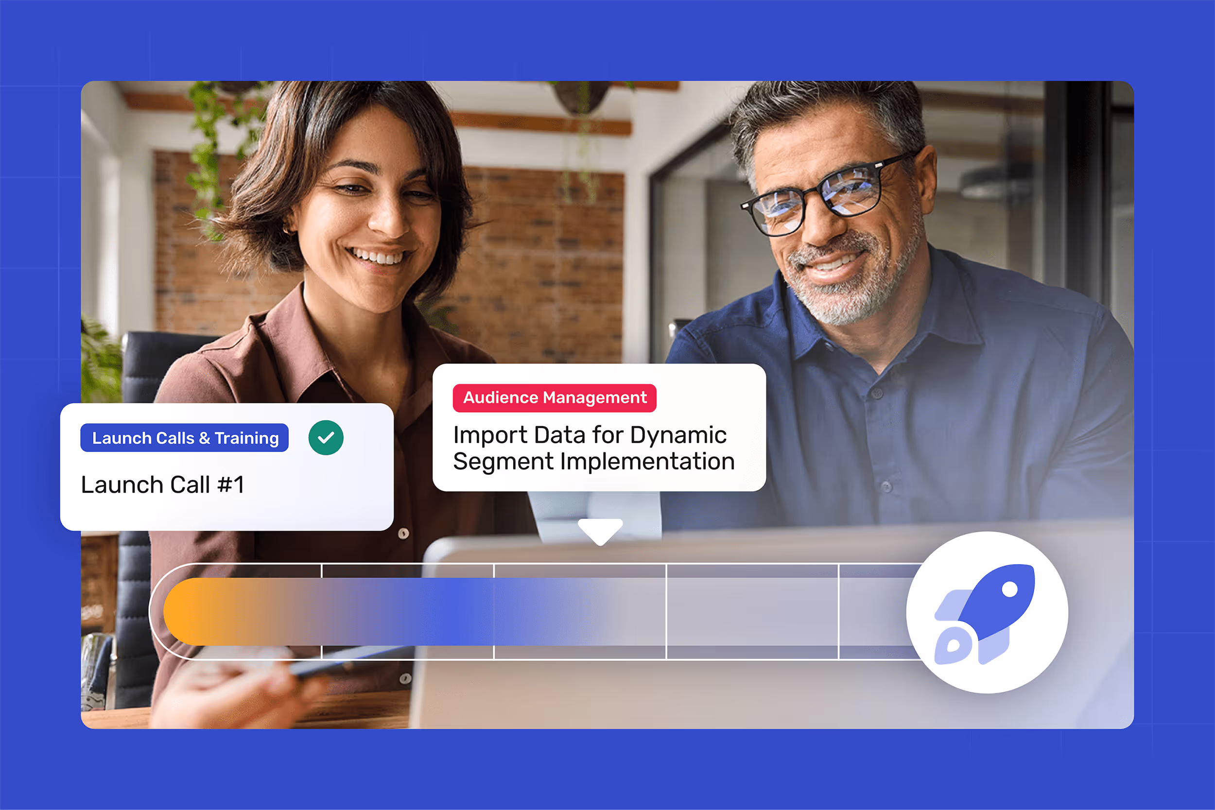 Internal communicators monitoring the launch of their Broadcast instance.