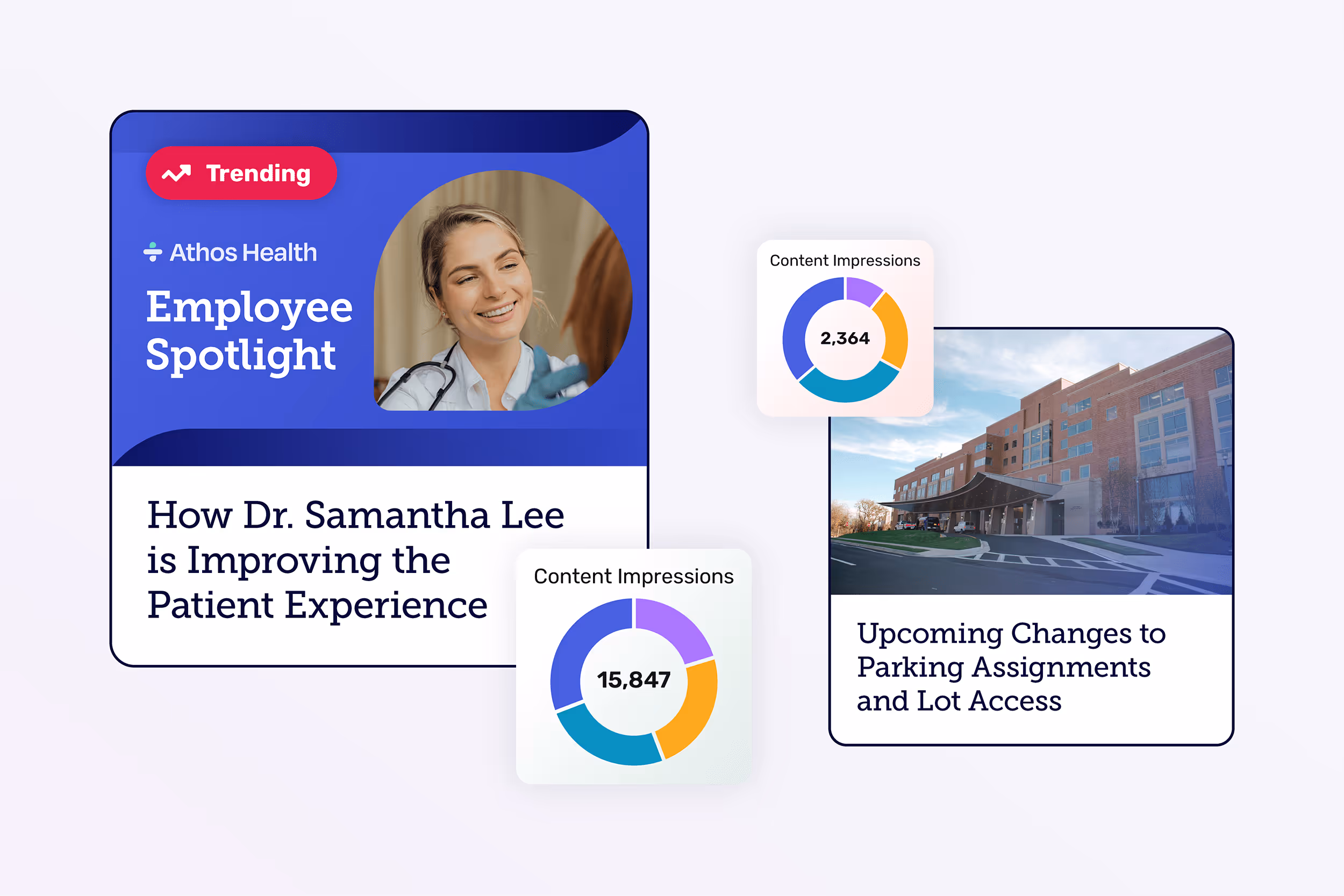 Cerkl Broadcast dashboard showing internal comms content performance.
