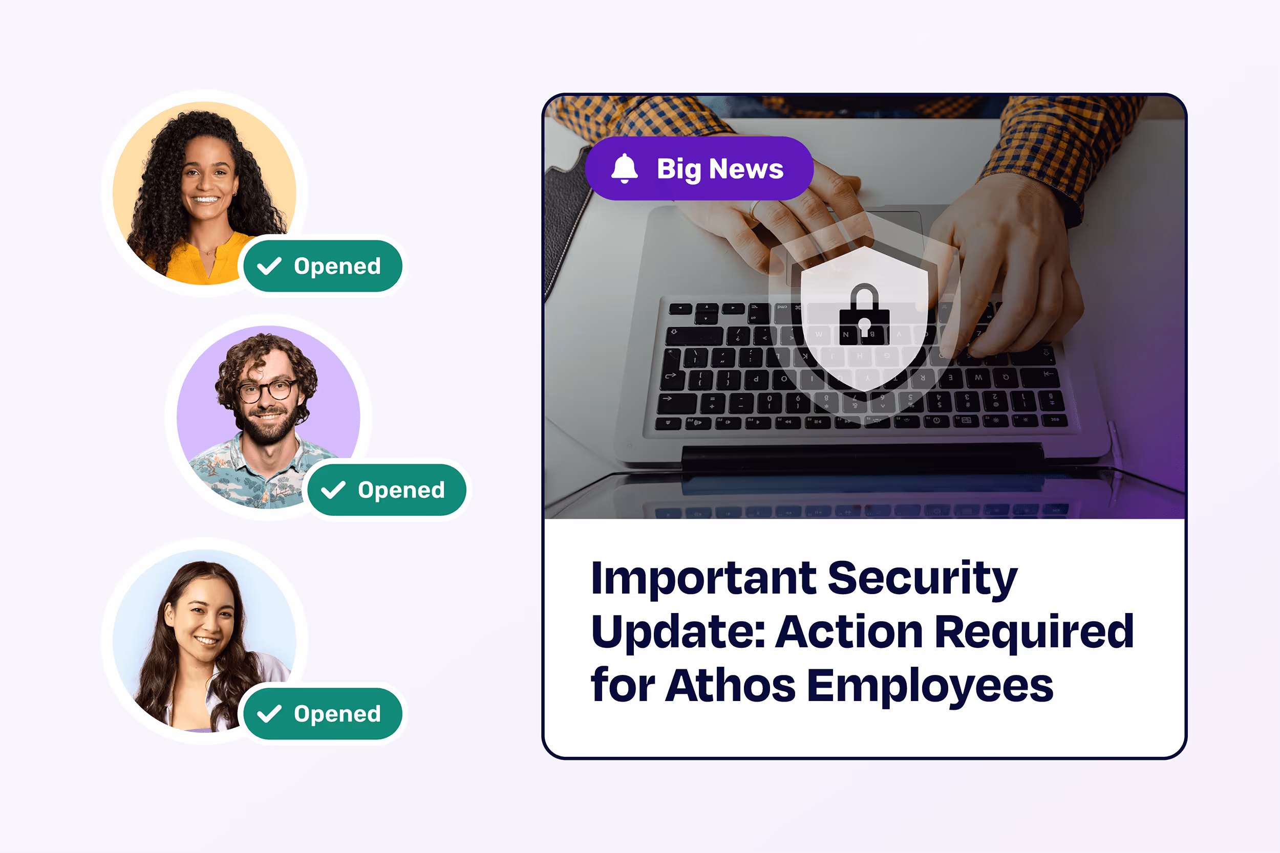 Cerkl Broadcast dashboard showing internal comms compliance tracking.