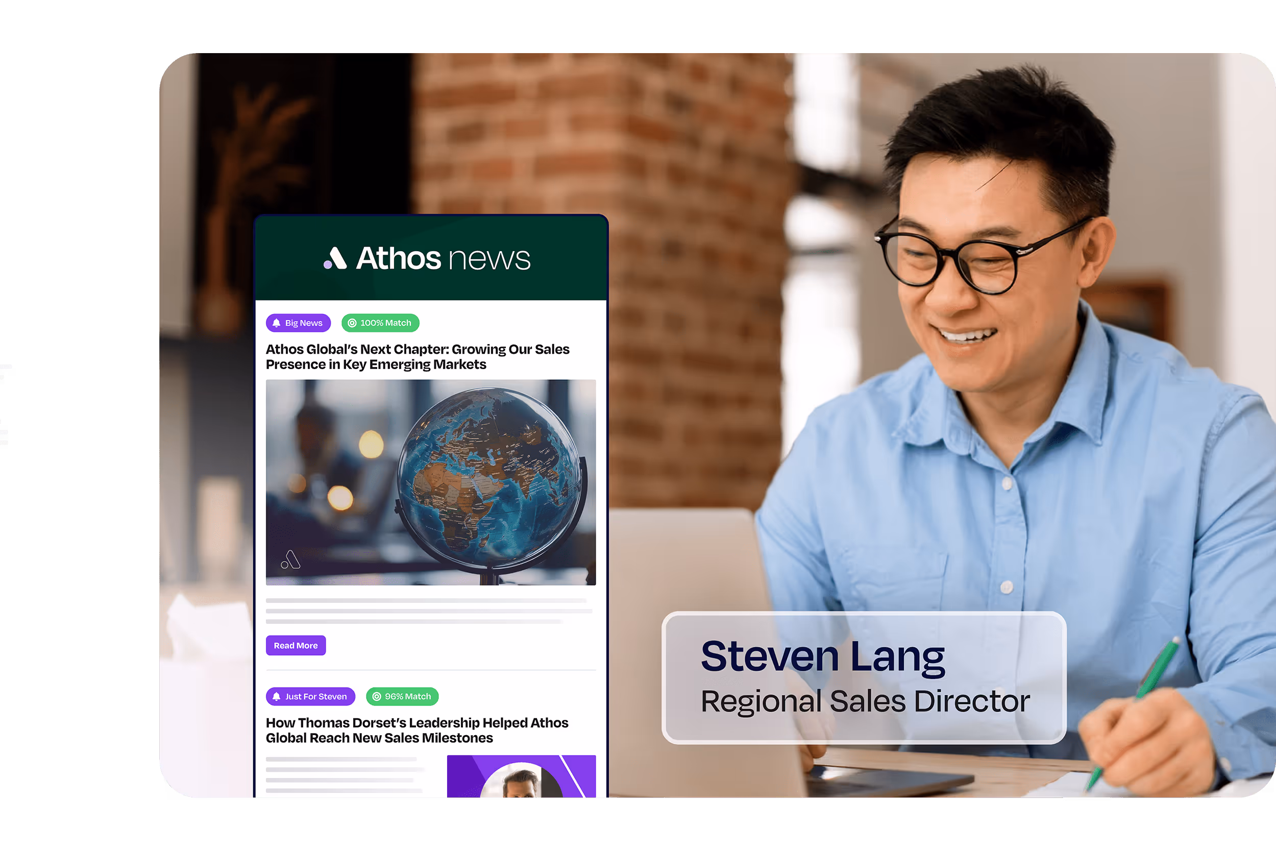 Each employee receives a personalized newsletter.