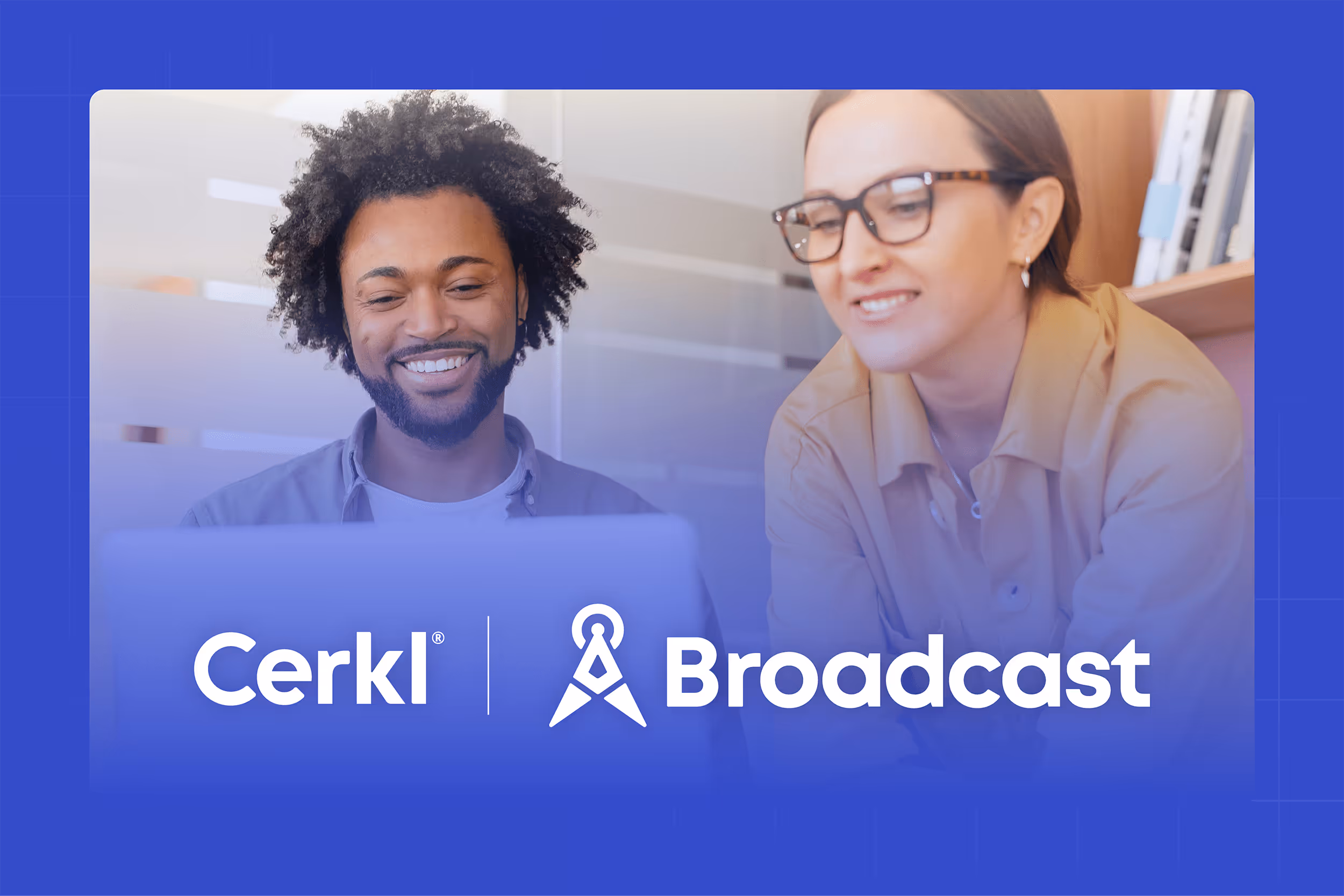 Two internal communicators looking at their new, personalized, SharePoint site.