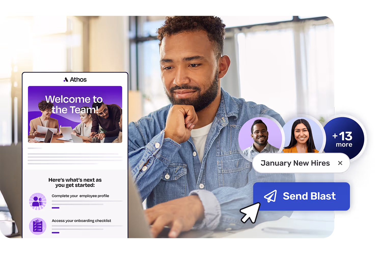 An internal communicator creating a custom audience in Broadcast Foundations - much easier than distribution lists in Outlook or Gmail.