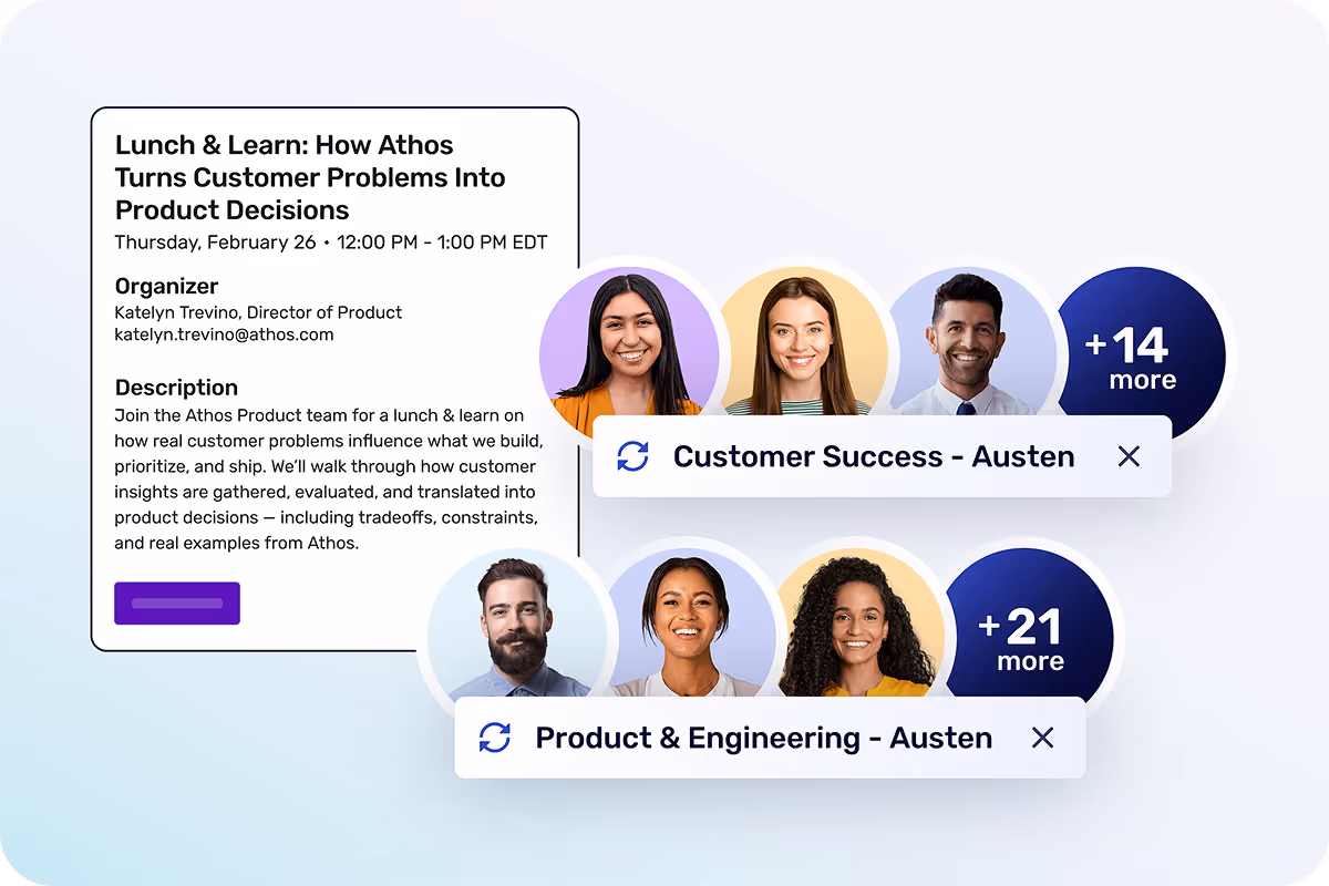 Calendar invites sent through Cerkl Broadcast can be segmented and targeted using the Broadcast Audience Manager functionality.