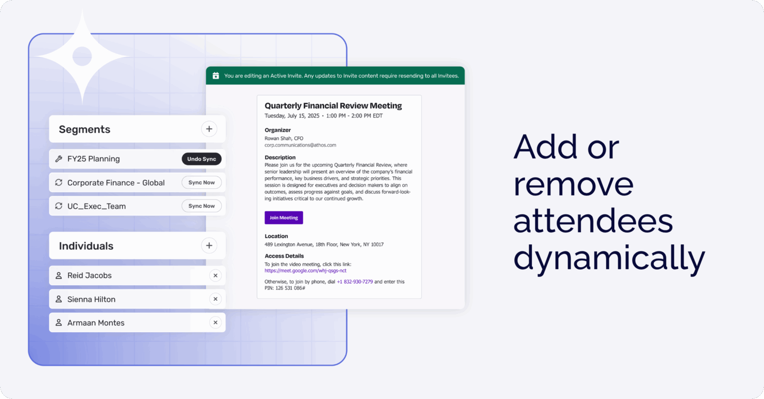Add or Remove Attendees Dynamically