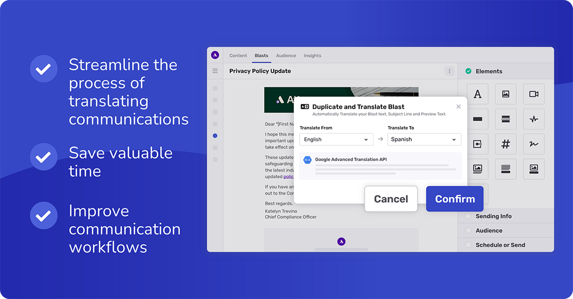 Broadcast Translation Feature Saves Time