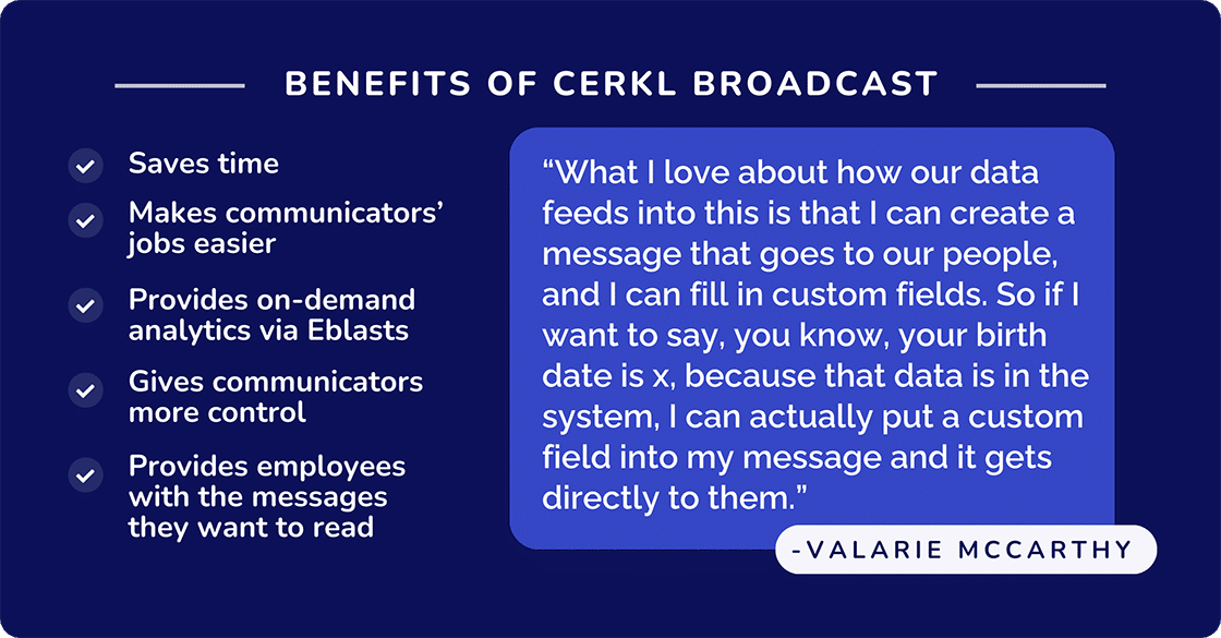 Benefits of Cerkl Broadcast for Employee Communications