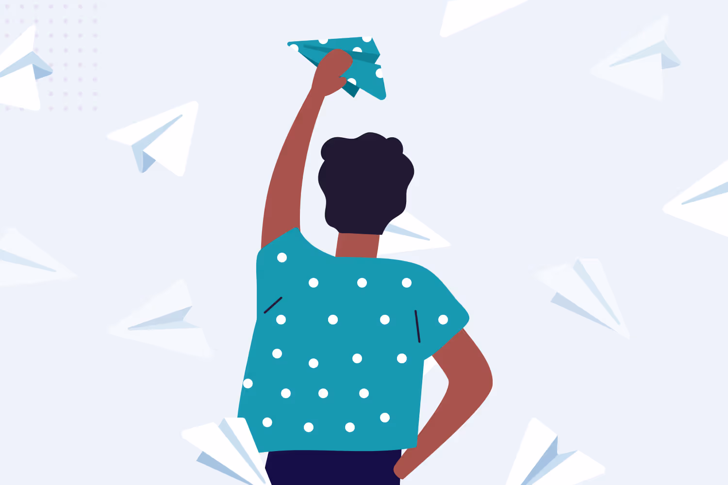 Employee reaching for email icon graphic 