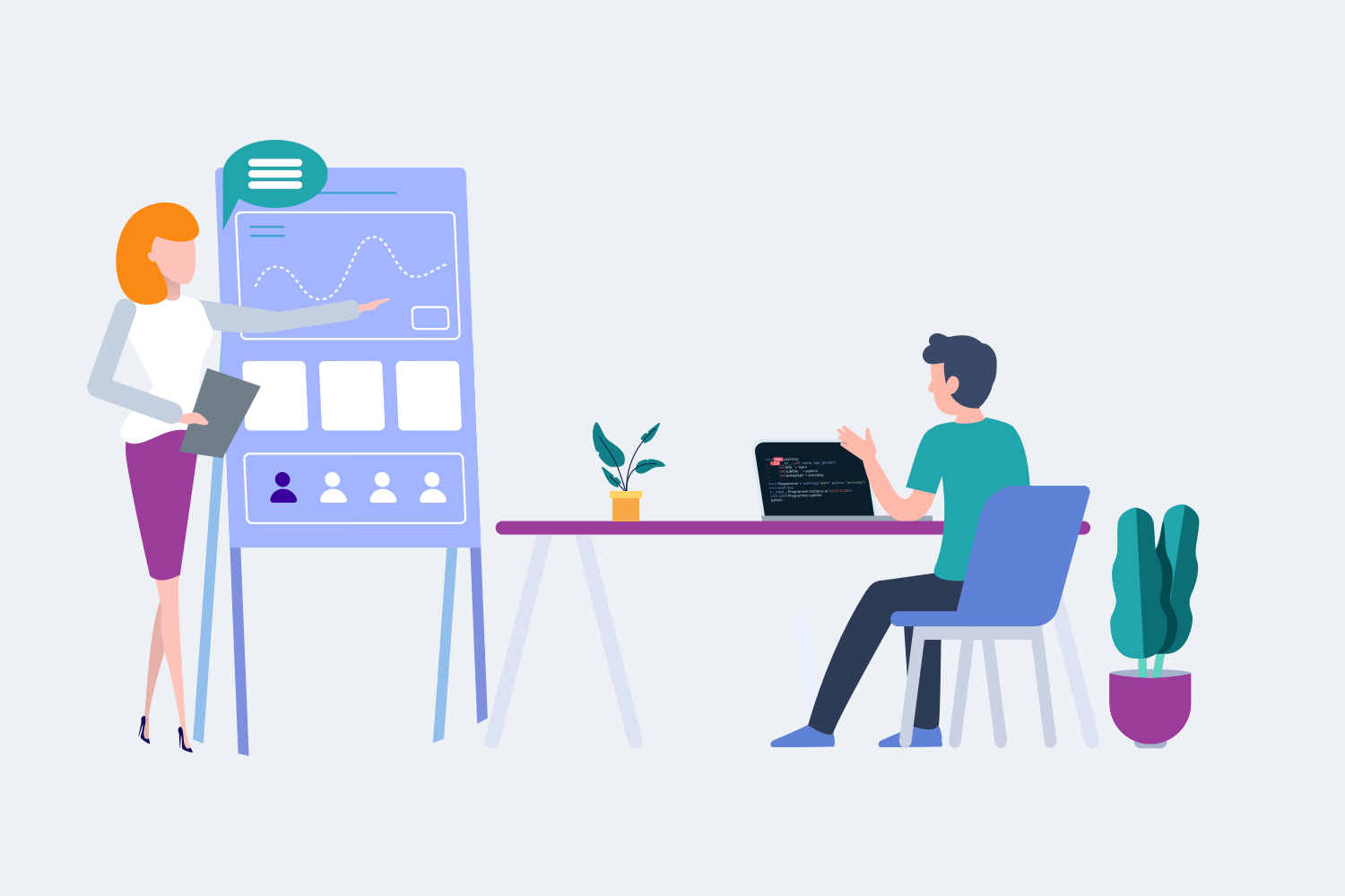 tech team graphic, work with IT, internal communications tech team, internal communications