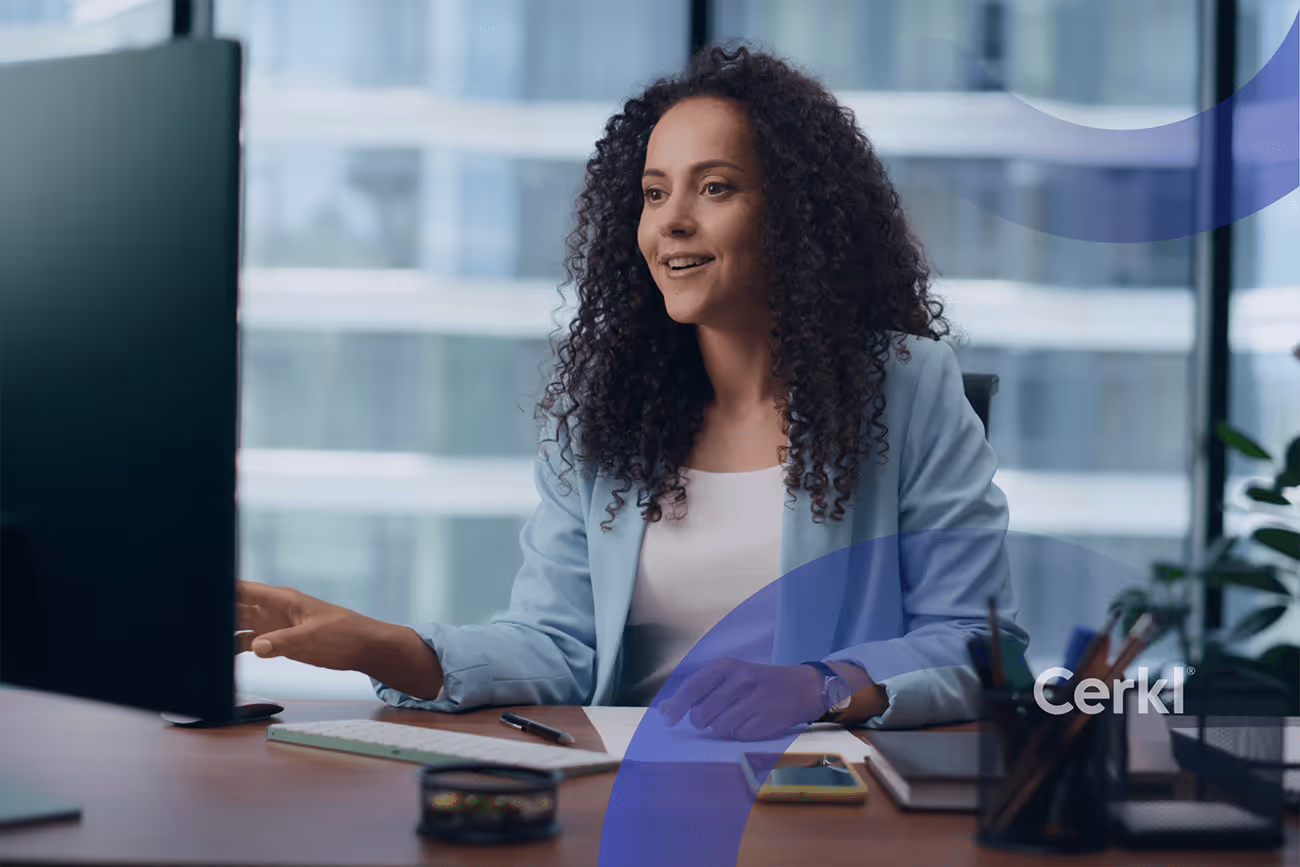 Internal communications leader reviewing mass personal communication framework and strategy notes in a team meeting