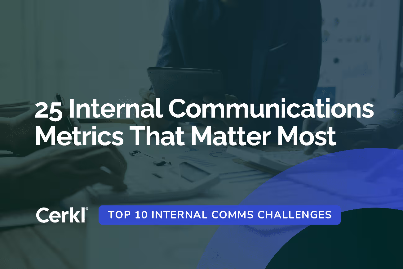 Internal communications metrics dashboard showing reach and engagement by employee segment