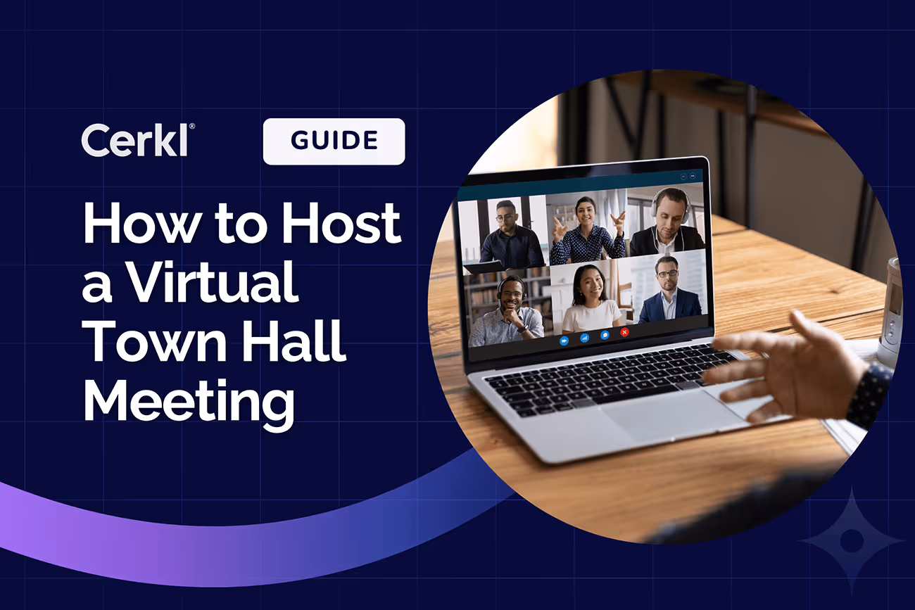 Executive hosting virtual town hall meeting online