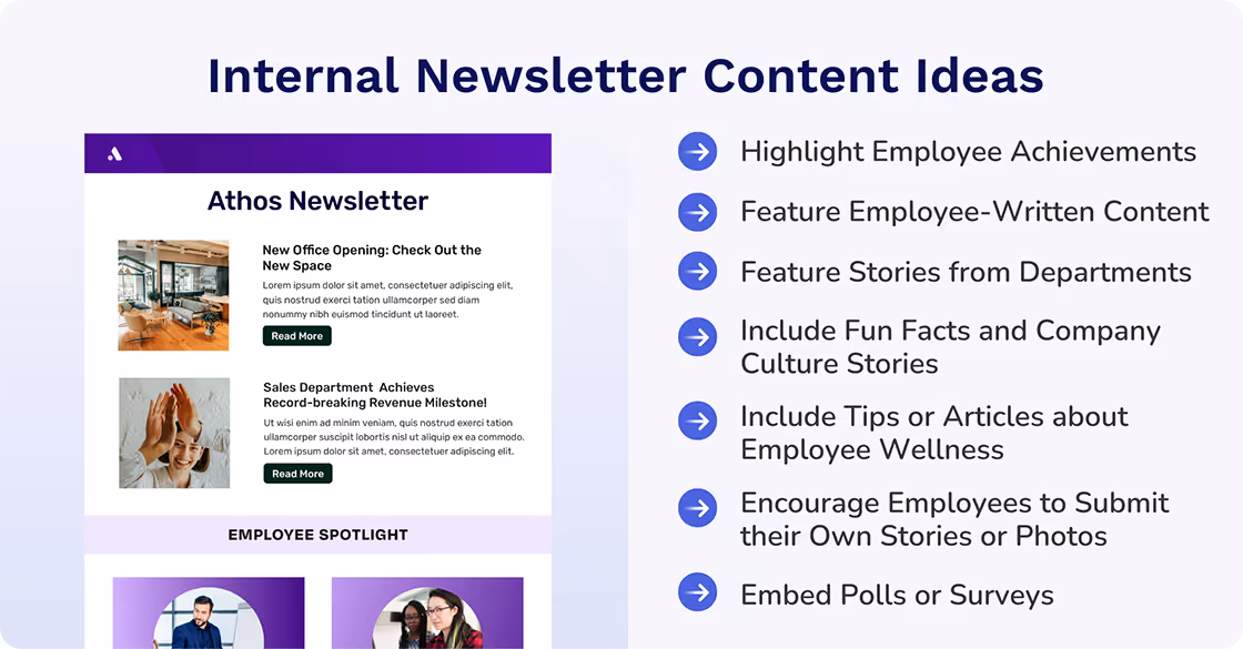 internal newsletter content ideas