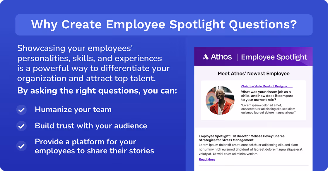 why create employee spotlight questions