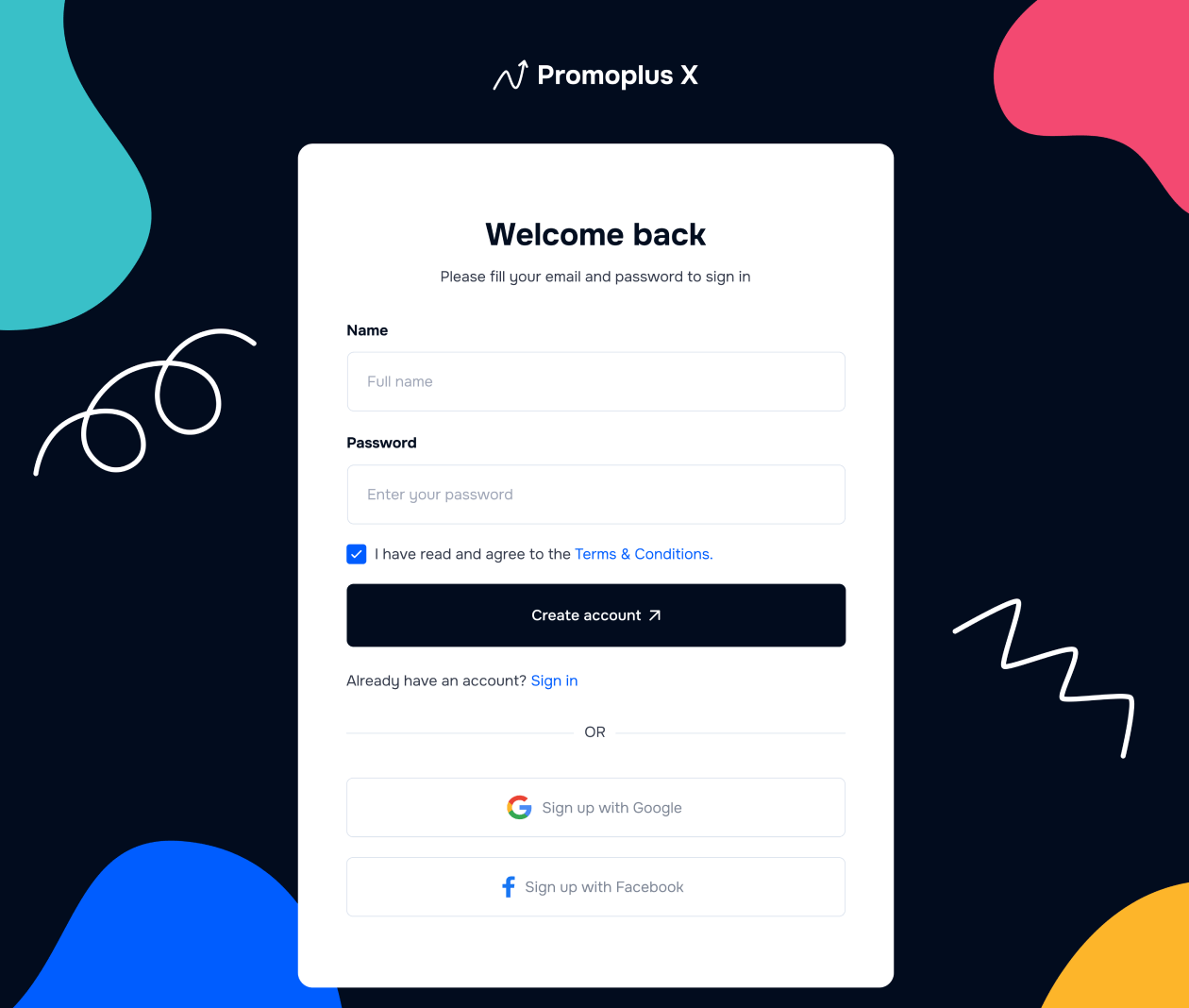 Sign In - Promoplus X Webflow Template