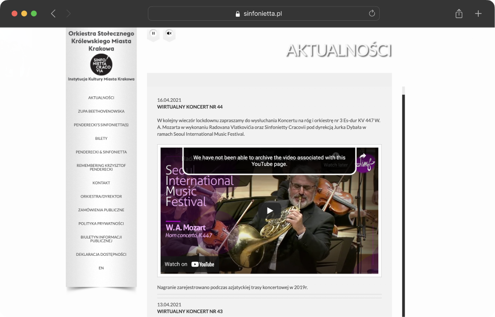 Orkiestra Sinfonietta Cracovia