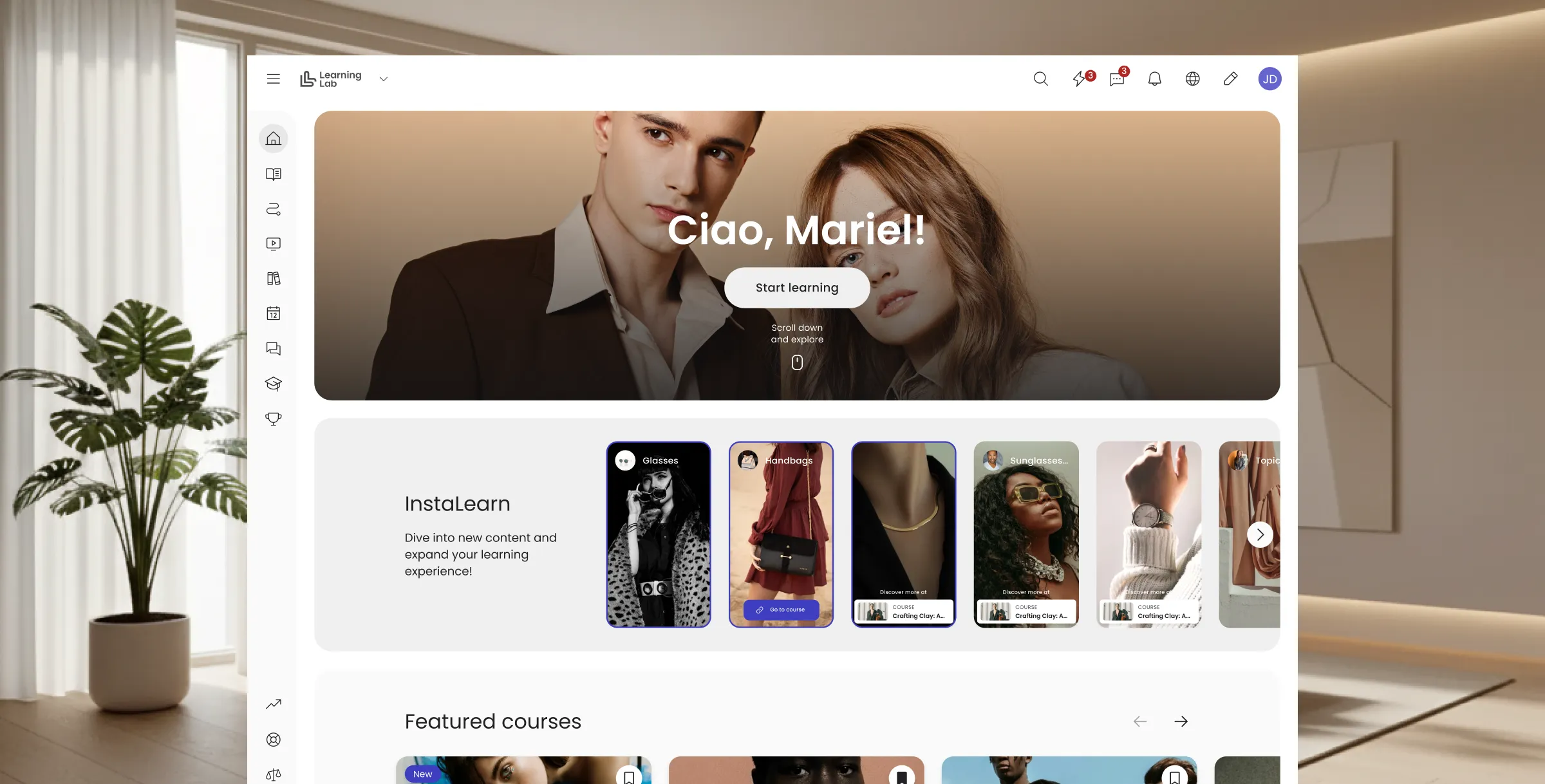 Hero image presenting The Learning Lab app redesign. Case study of follow.studio