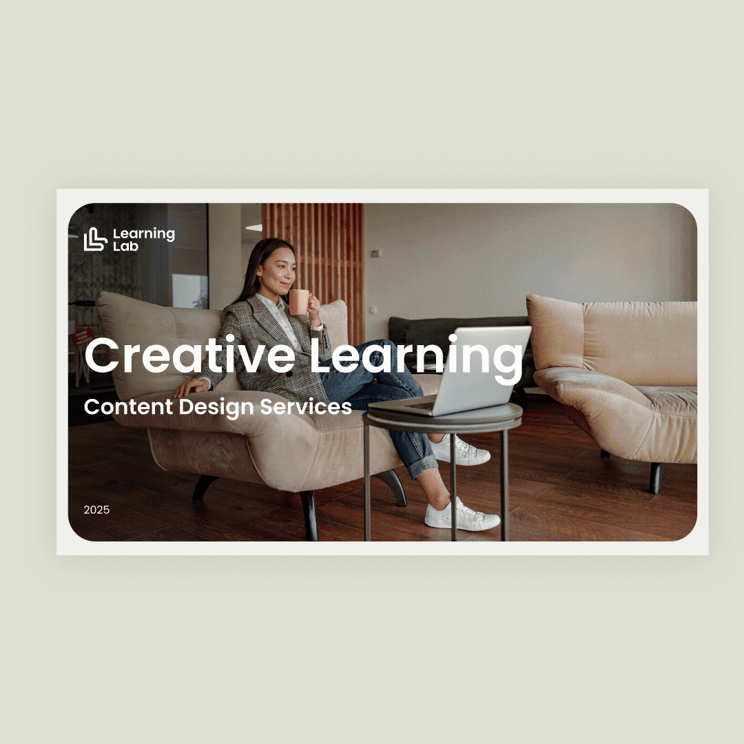 An animation presenting The Learning Lab brochure design.