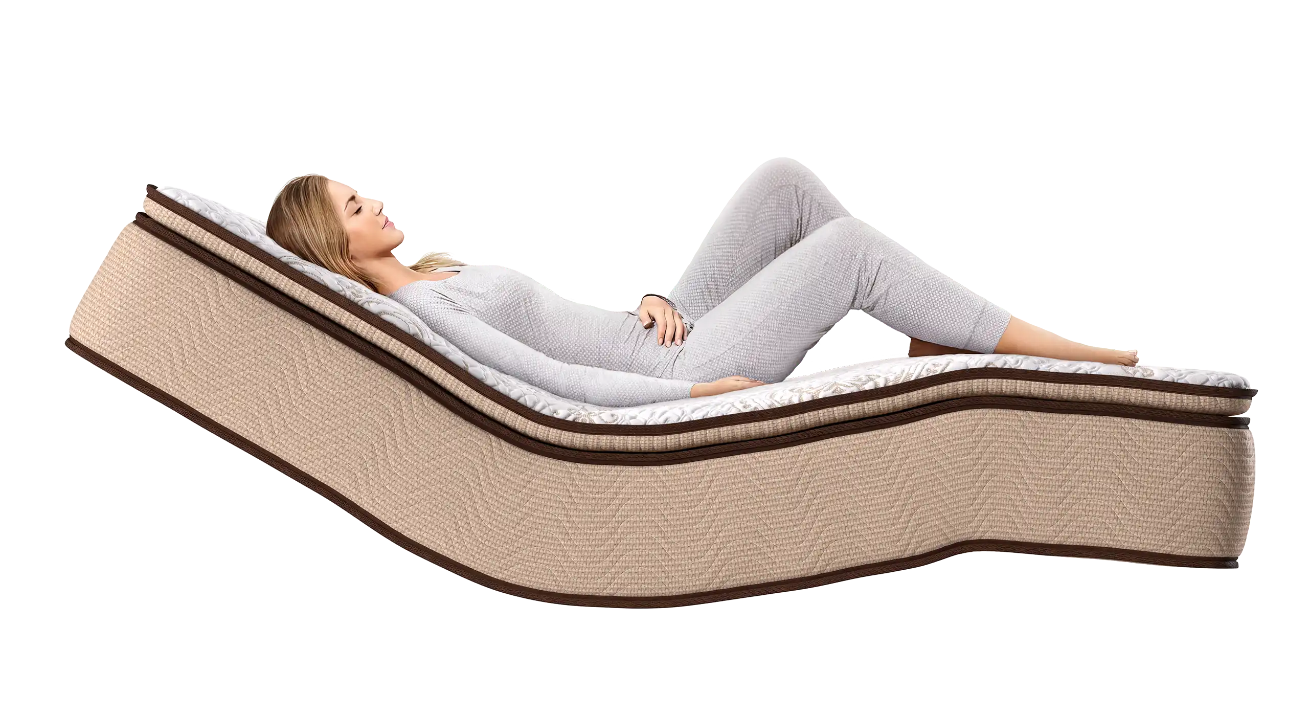 Persona descansando en una cama ajustable Comfort Pedic en posición elevada para mejorar la postura y aliviar la presión corporal.