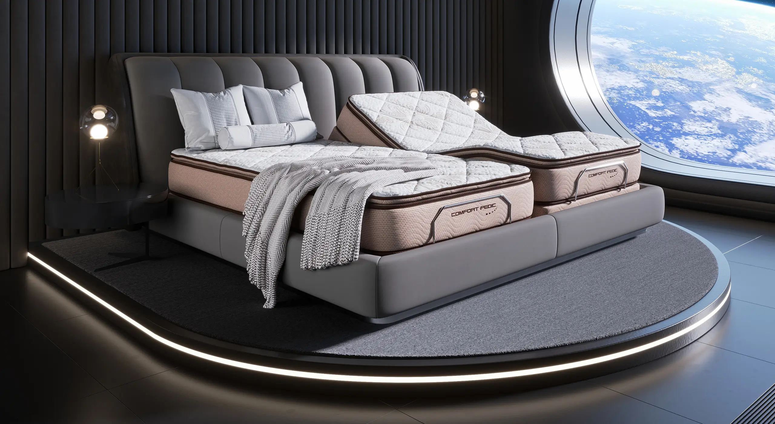 Sistema de cama ajustable Comfort Pedic diseñado para mejorar el descanso y la salud