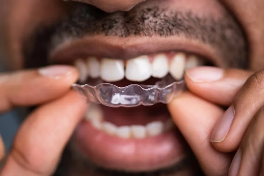 putting-on-clear-aligners