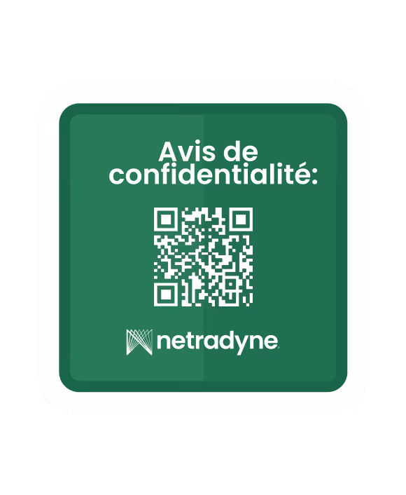 Green square with a QR code and the text 'Privacy Notice' above it and the Netradyne logo below.