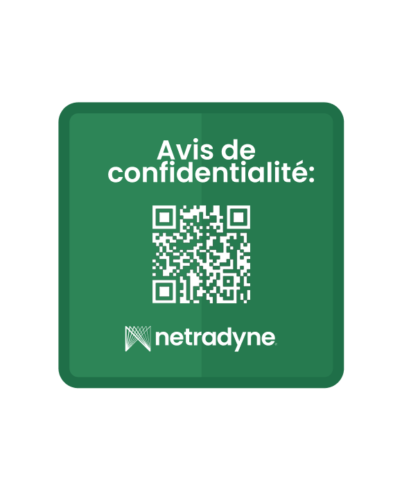 Green square with a QR code and the text 'Privacy Notice' above it and the Netradyne logo below.
