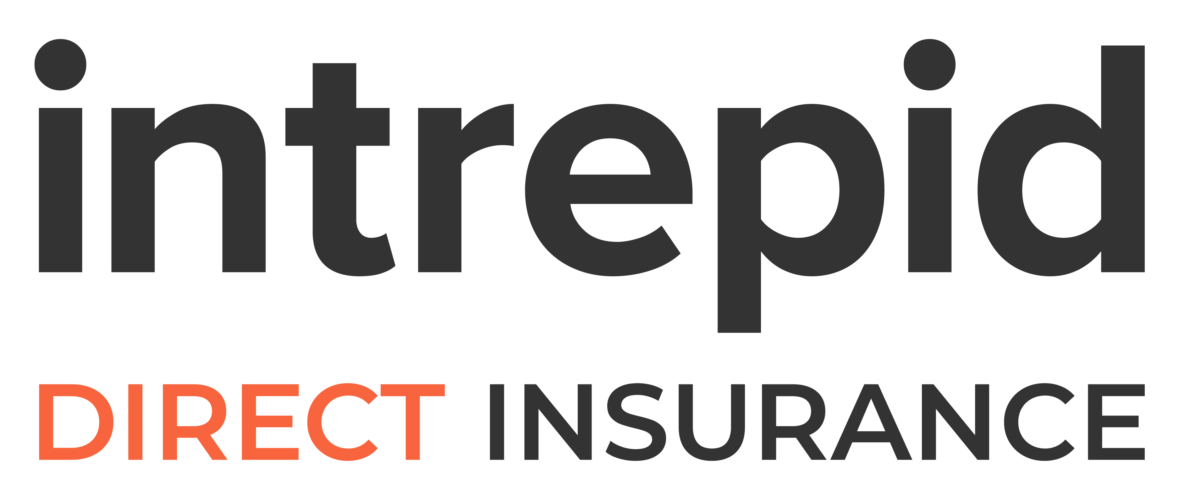 Intrepid Direct Insurance logo with 'intrepid' in bold black letters and 'DIRECT INSURANCE' below, 'DIRECT' in orange and 'INSURANCE' in black.