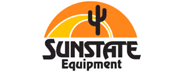Sunstate Equipment logo with stylized cactus in front of an orange and yellow sun.