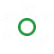 Green central circle connected to five smaller white circles by green lines, forming a network diagram.