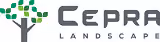 Logo with stylized tree and text 'CEPRA LANDSCAPE'.
