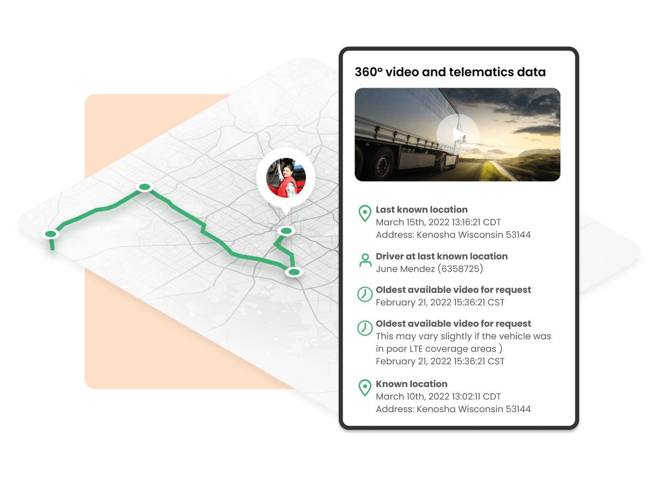 3D-Karte, die Fahrzeugposition zeigt und per GPS verfolgt wird