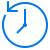 Blue clock icon showing 10:10 with a circular arrow indicating time or history.