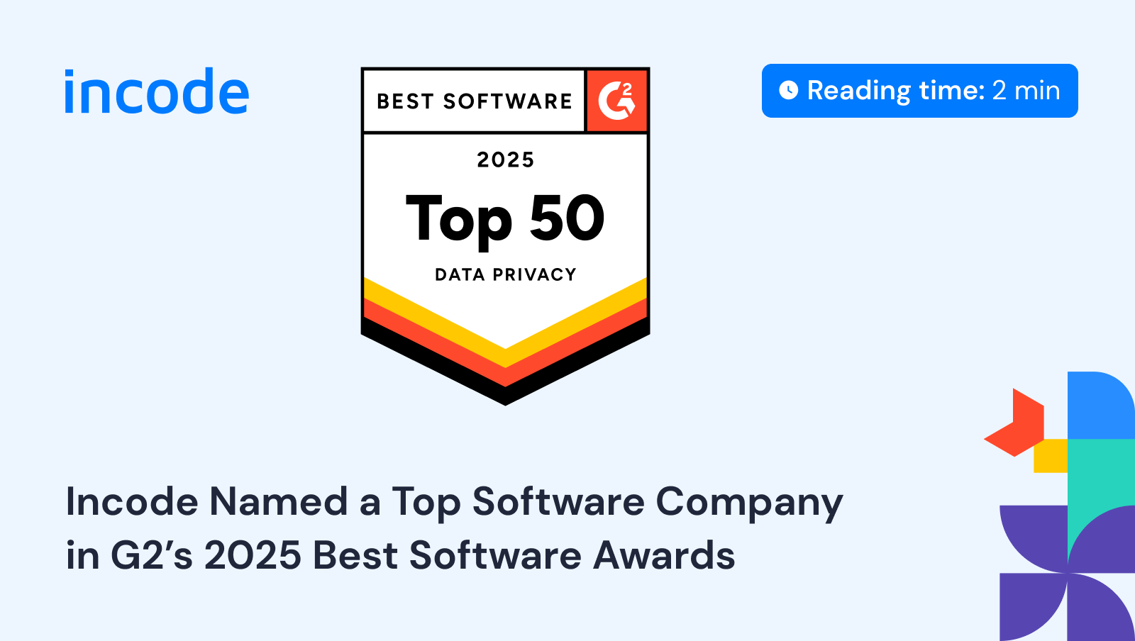 Incode fue nombrada una de las mejores empresas de software en los premios G2 al Mejor Software 2025