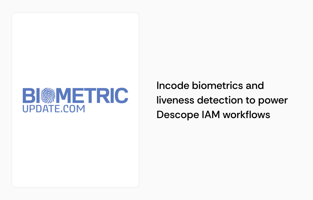 Incode biometría y detección de vida para potenciar los flujos de trabajo Descope IAM|Captura de Pantalla 2025-11-27 a la (s) 15.19.37