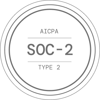 Black circular or shield-style compliance badge for SOC.