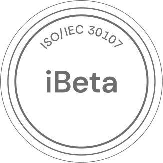 Black circular or shield-style compliance badge for iBeta.