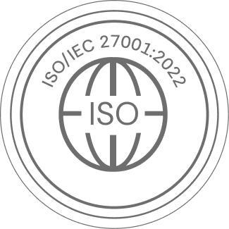 Black circular or shield-style compliance badge for ISO.